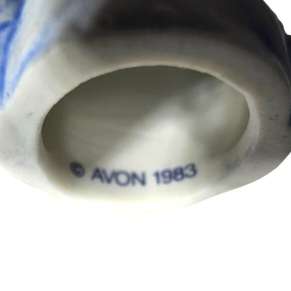 Vtg Avon thimble 1983 Porcelain Bust Figurine ladies of fashion 30s Blue white - Picture 3 of 5